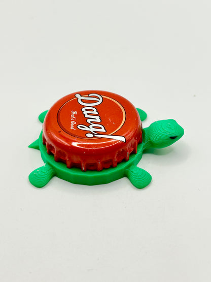 Dang! Root Beer (Red) - Bottle Cap Magnet Turtle Shell Shocked Art