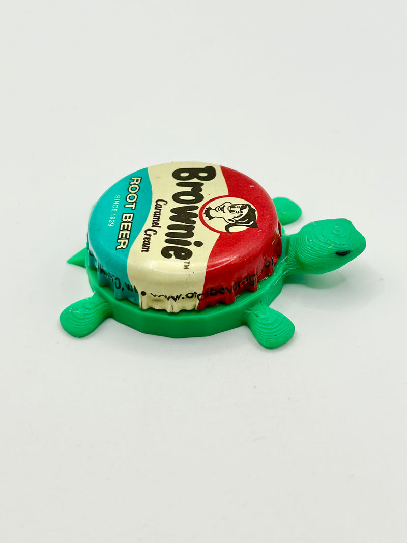 Brownie Root Beer - Bottle Cap Magnet Turtle Shell Shocked Art
