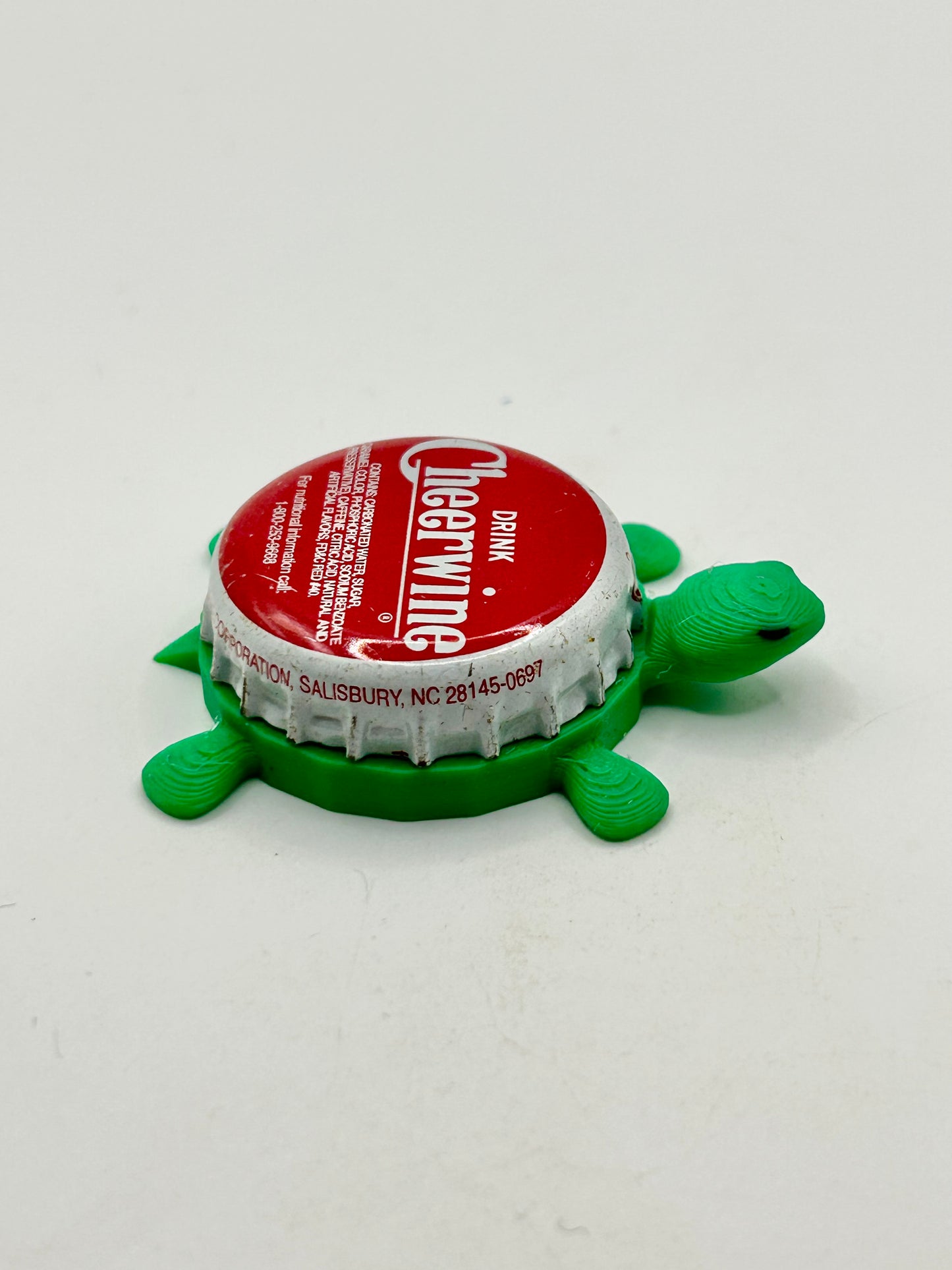 Drink Cheerwine - Bottle Cap Magnet Turtle Shell Shocked Art