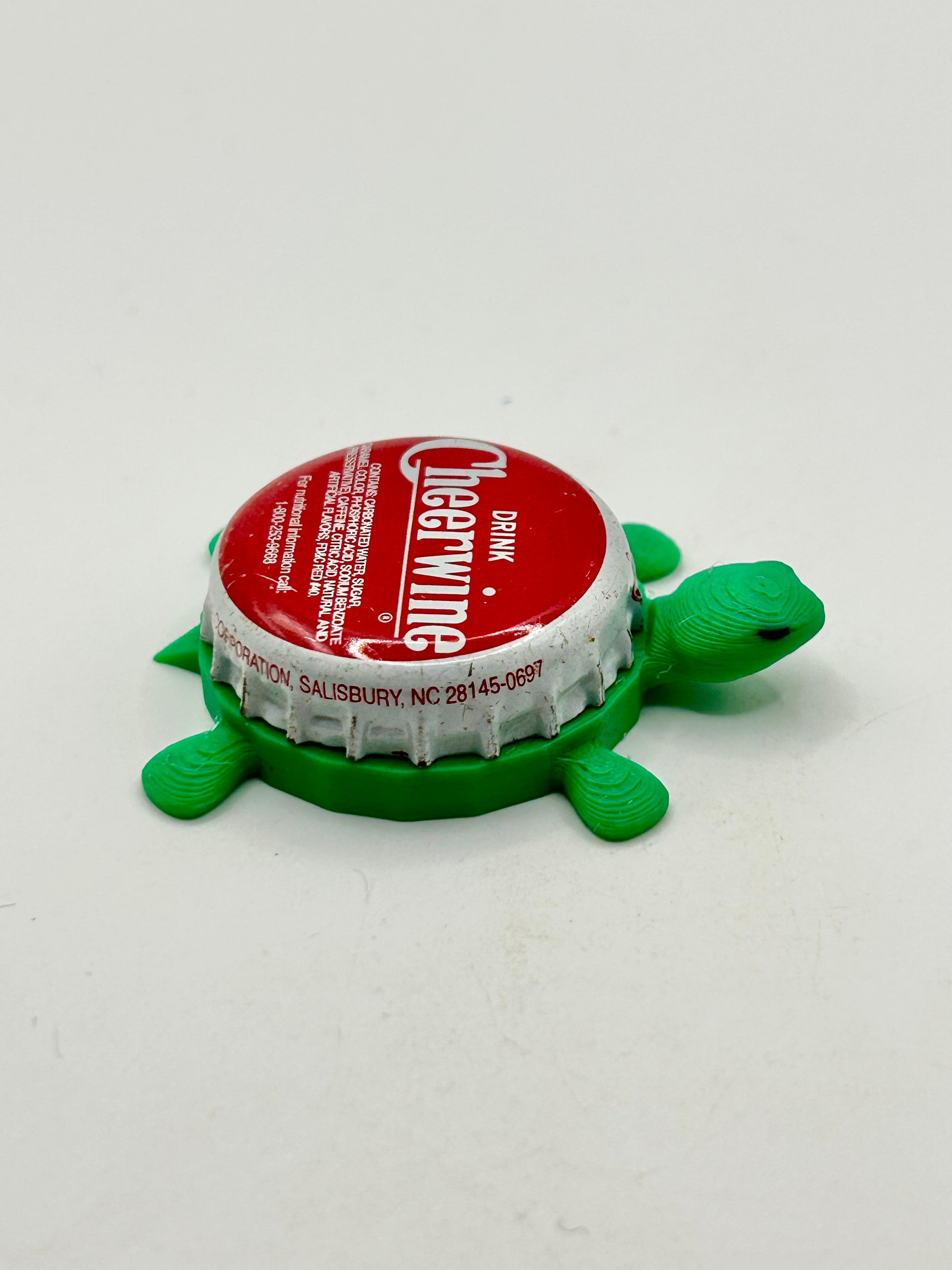 Drink Cheerwine - Bottle Cap Magnet Turtle Shell Shocked Art