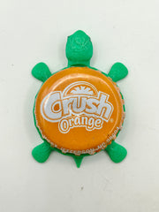 Orange Crush Soda (White Logo) - Bottle Cap Magnet Turtle Shell Shocked Art