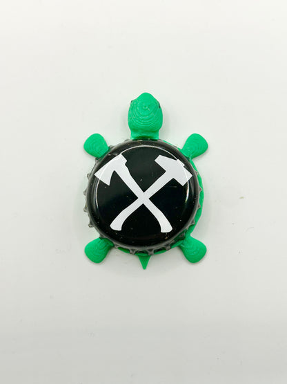 Klamath Basin Brewing - Bottle Cap Magnet Turtle Shell Shocked Art