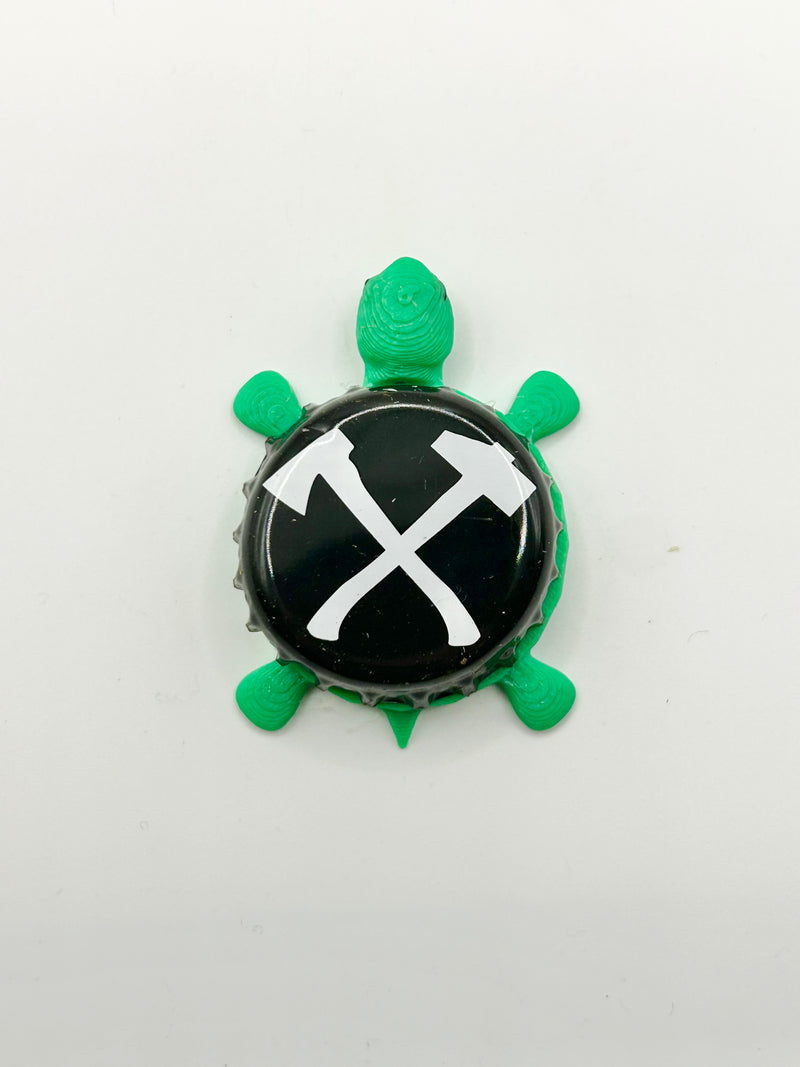 Klamath Basin Brewing - Bottle Cap Magnet Turtle Shell Shocked Art