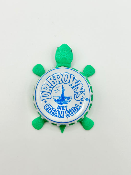 Dr Brown’s Diet Cream Soda - Bottle Cap Magnet Turtle Shell Shocked Art