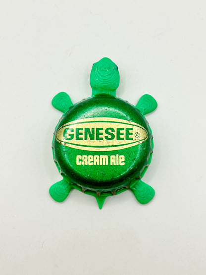 Genesee Cream Ale (Green) - Bottle Cap Magnet Turtle Shell Shocked Art