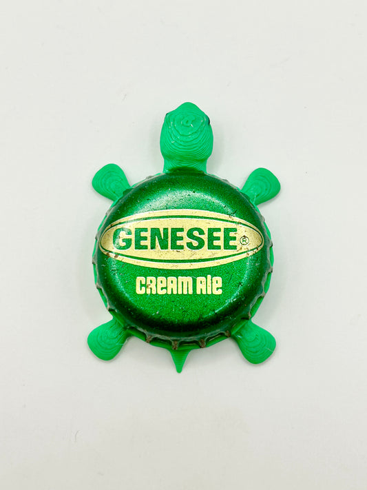 Genesee Cream Ale (Green) - Bottle Cap Magnet Turtle