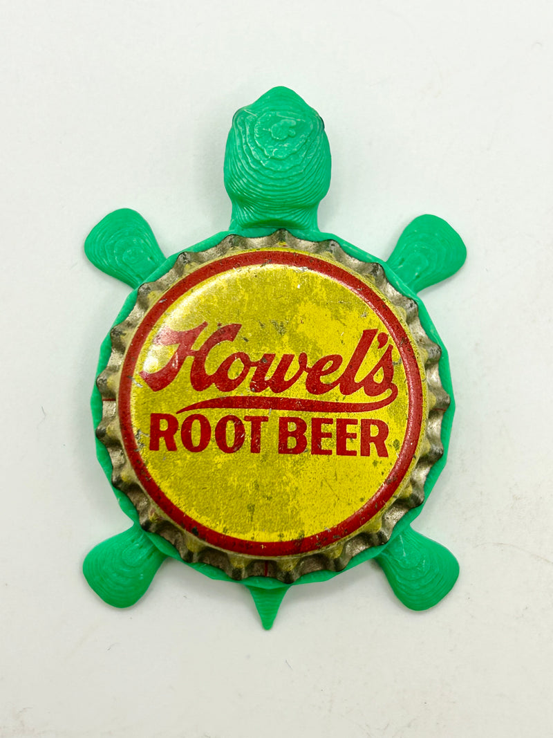 Howel’s Root Beer - Bottle Cap Magnet Turtle Shell Shocked Art