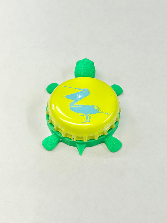 Islamorada (Pelican Mouth Open) - Bottle Cap Magnet Turtle