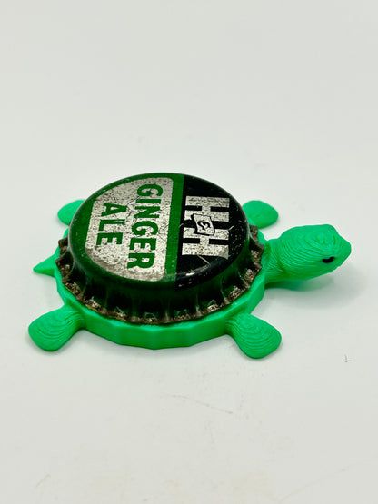 H&H Ginger Ale Soda (Vintage) - Bottle Cap Magnet Turtle Shell Shocked Art