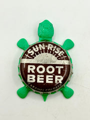 Sun Rise Root Beer - Bottle Cap Magnet Turtle Shell Shocked Art