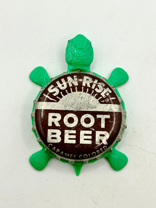 Sun Rise Root Beer - Bottle Cap Magnet Turtle Shell Shocked Art