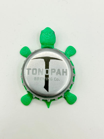 Tonopah Brewing - Bottle Cap Magnet Turtle Shell Shocked Art