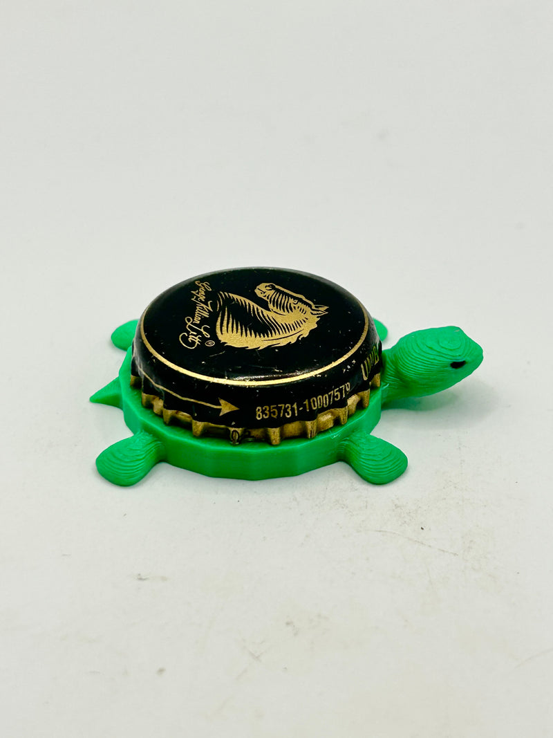 George Killian Lett (Black Cap) - Bottle Cap Magnet Turtle Shell Shocked Art
