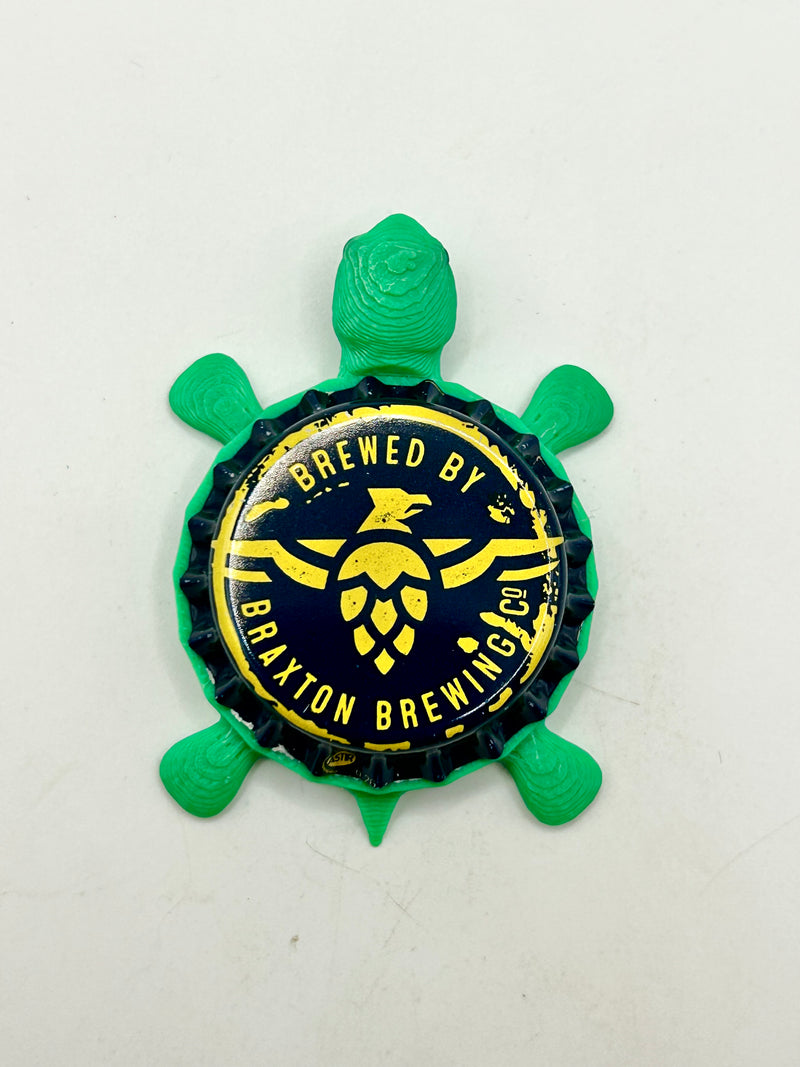 Braxton Brewing - Bottle Cap Magnet Turtle Shell Shocked Art