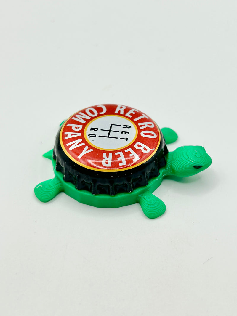 Retro Beer Co - Bottle Cap Magnet Turtle Shell Shocked Art