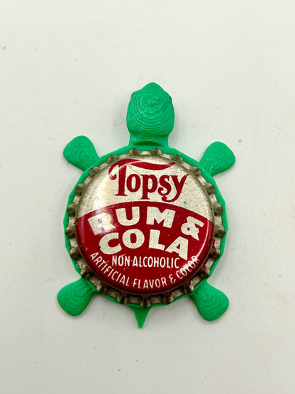 Topsy Rum and Cola (Vintage) - Bottle Cap Magnet Turtle Shell Shocked Art