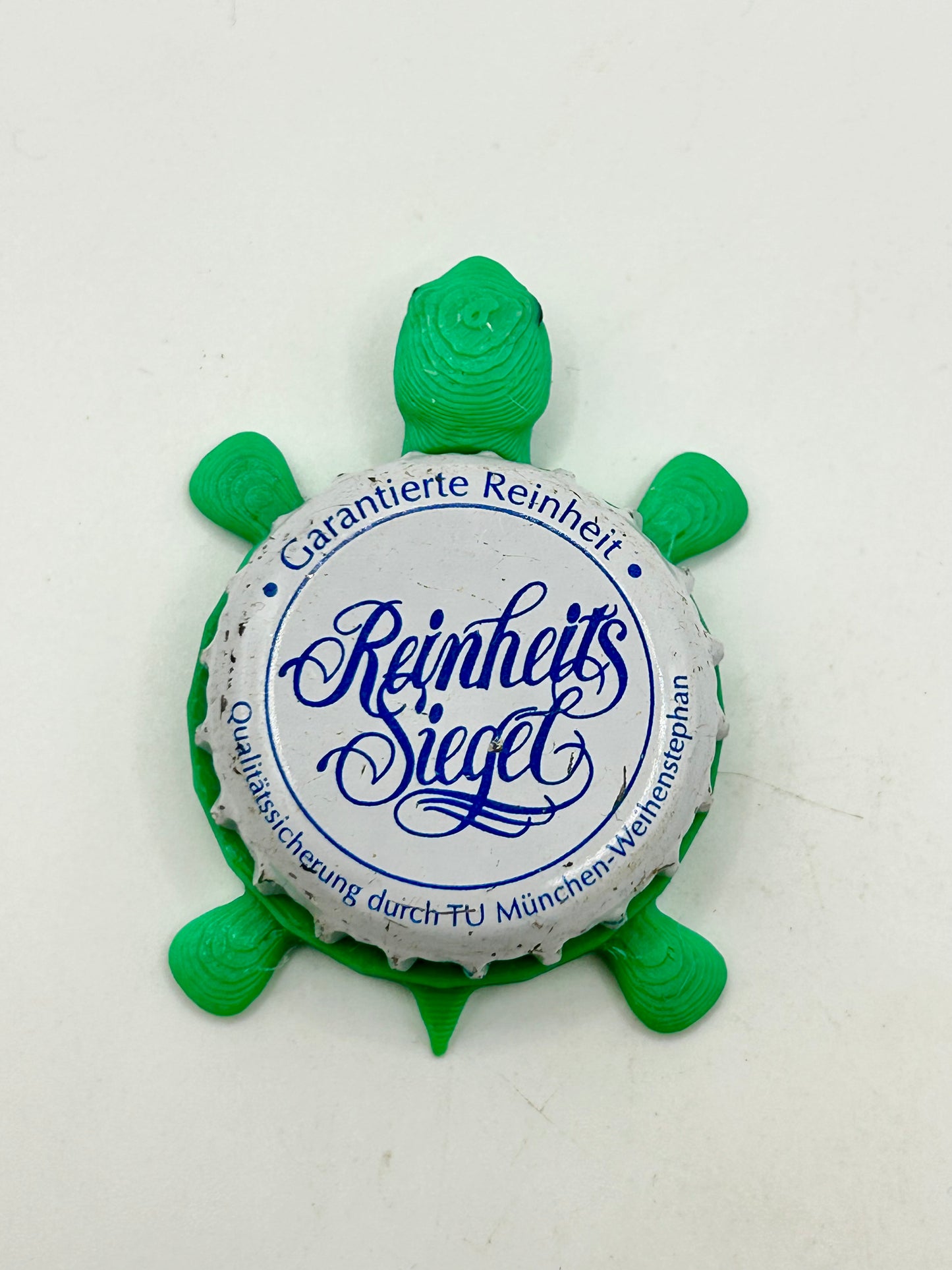 Reinheits Seigel (Blue) - Bottle Cap Magnet Turtle Shell Shocked Art