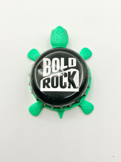 Bold Rock (Black) - Bottle Cap Magnet Turtle Shell Shocked Art