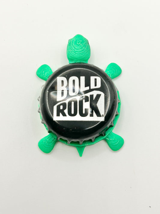 Bold Rock (Black) - Bottle Cap Magnet Turtle