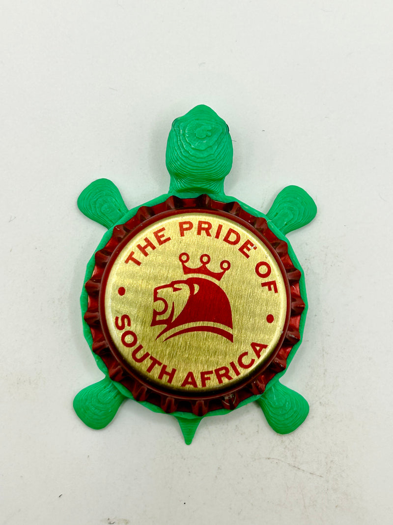 The Pride of South Africa (South African Breweries) - Bottle Cap Magnet Turtle Shell Shocked Art