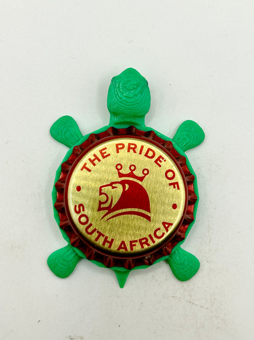 The Pride of South Africa (South African Breweries) - Bottle Cap Magnet Turtle Shell Shocked Art