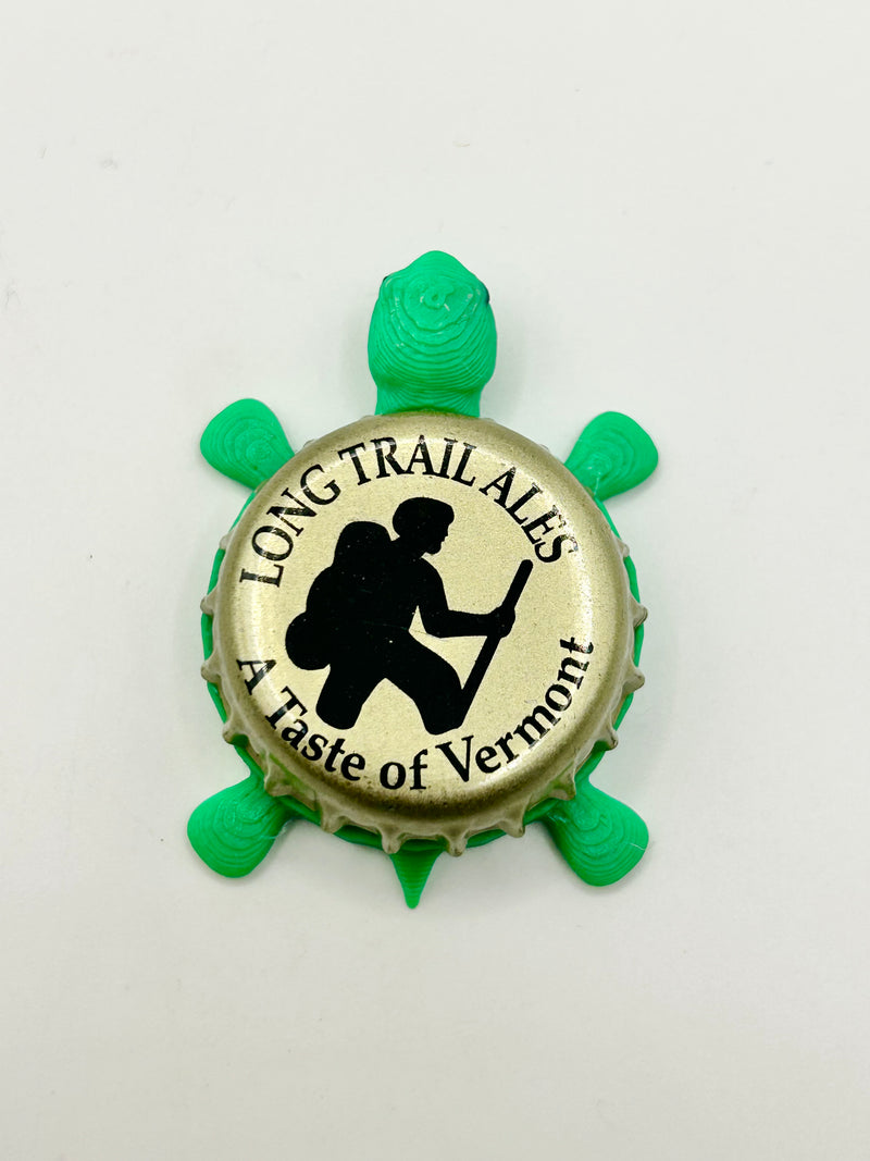 Long Trail Brewing (Gold) - Bottle Cap Magnet Turtle Shell Shocked Art