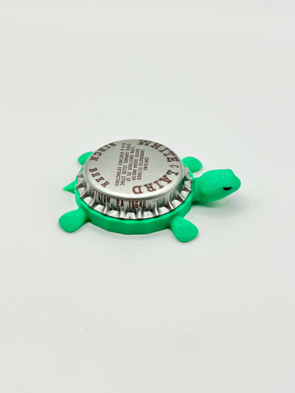 White & Laird Birch Beer - Bottle Cap Magnet Turtle Shell Shocked Art
