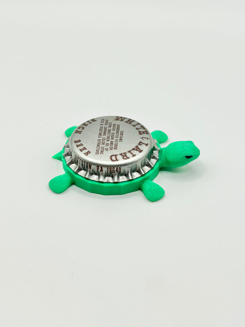 White & Laird Birch Beer - Bottle Cap Magnet Turtle Shell Shocked Art