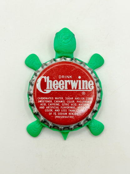 Cheerwine (Vintage Red) - Bottle Cap Magnet Turtle Shell Shocked Art
