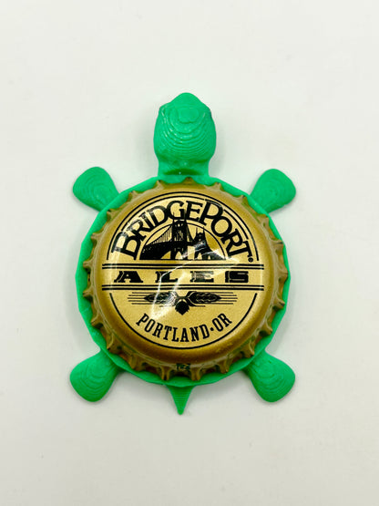 Bridgeport Ales (Vintage) - Bottle Cap Magnet Turtle Shell Shocked Art