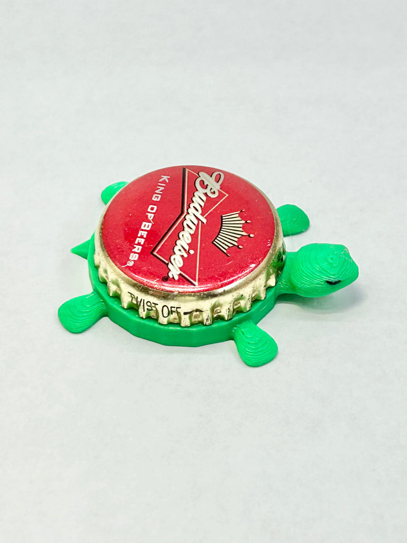 Budweiser King of Beers - Bottle Cap Magnet Turtle Shell Shocked Art