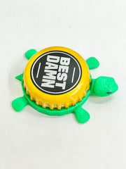 Best Damn Brewing (Yellow) - Bottle Cap Magnet Turtle Shell Shocked Art