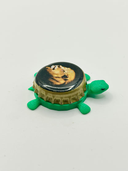 Lion Stout - Bottle Cap Magnet Turtle Shell Shocked Art