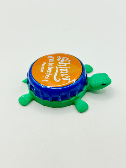 Shiner Oktoberfest - Bottle Cap Magnet Turtle Shell Shocked Art