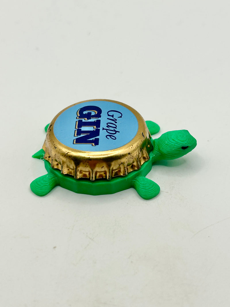 Grape Gin - Bottle Cap Magnet Turtle Shell Shocked Art
