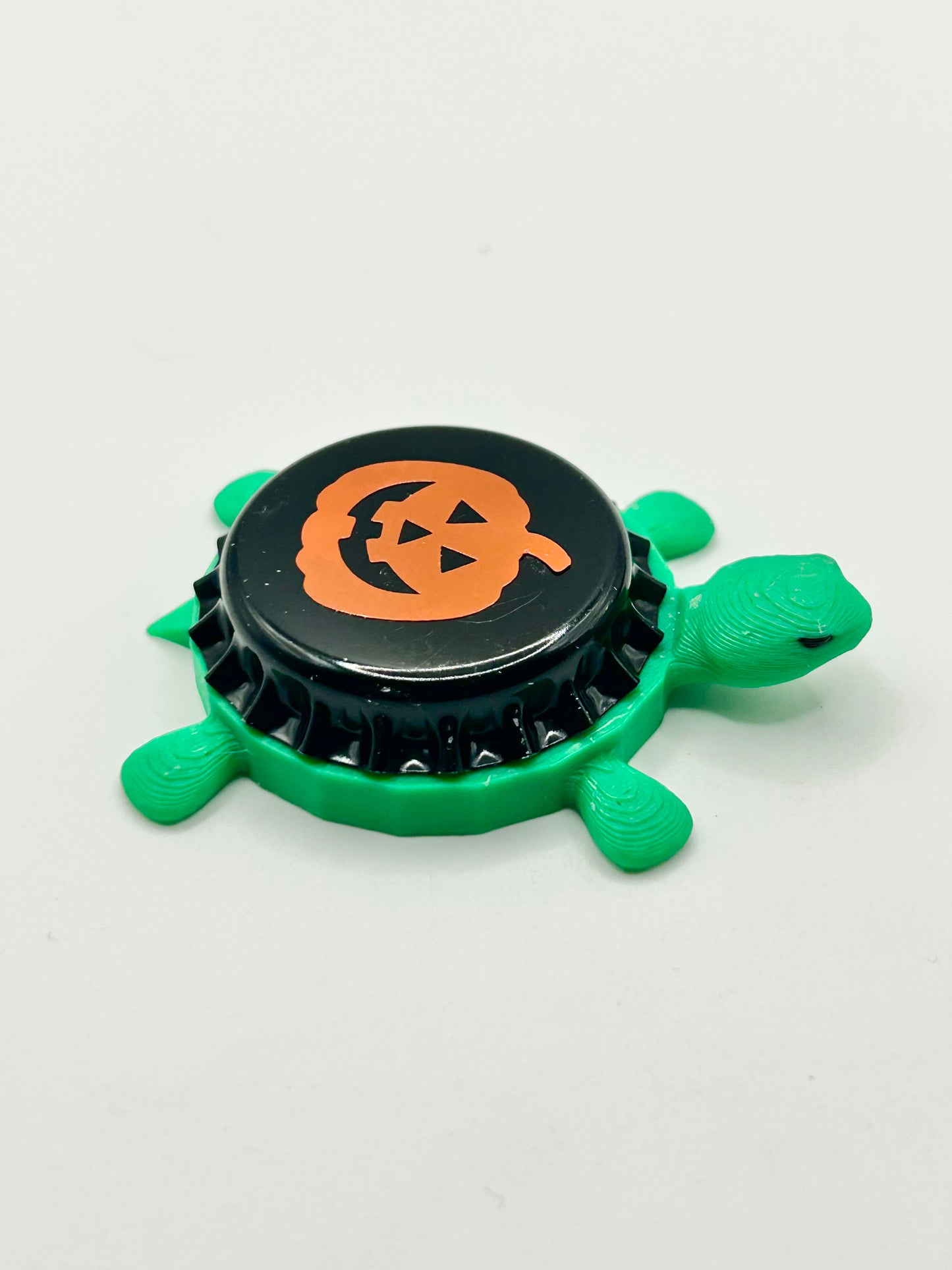 Jack O Lantern Pumpkin - Bottle Cap Magnet Turtle