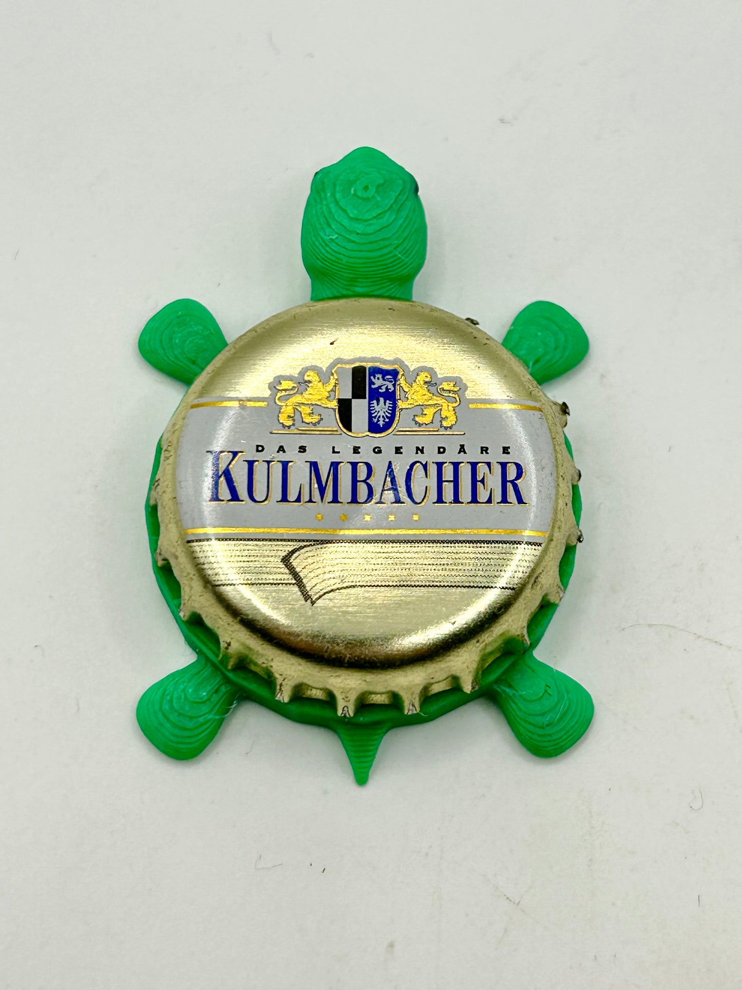Kulmbacher (Gold) - Bottle Cap Magnet Turtle Shell Shocked Art