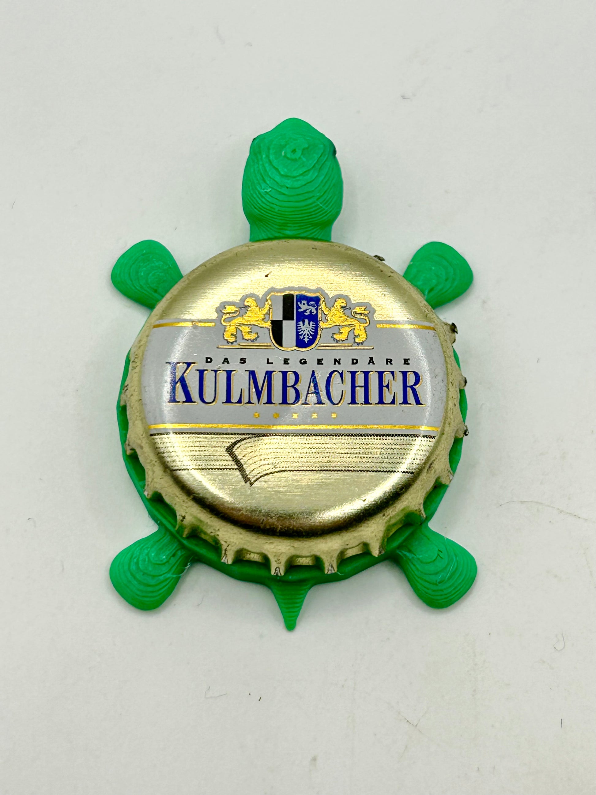 Kulmbacher (Gold) - Bottle Cap Magnet Turtle Shell Shocked Art