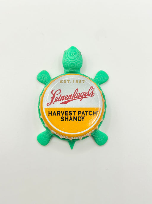 Leinenkugel's Harvest Patch Shandy - Bottle Cap Magnet Turtle Shell Shocked Art
