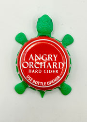 Angry Orchard Cider (Red/White Trim) - Bottle Cap Magnet Turtle Shell Shocked Art