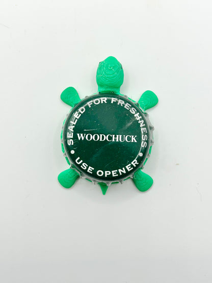 Woodchuck (Green) - Bottle Cap Magnet Turtle Shell Shocked Art