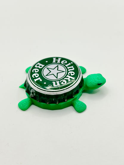 Heineken (All White) - Bottle Cap Magnet Turtle Shell Shocked Art