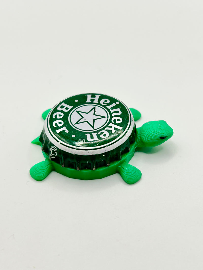 Heineken (All White) - Bottle Cap Magnet Turtle Shell Shocked Art