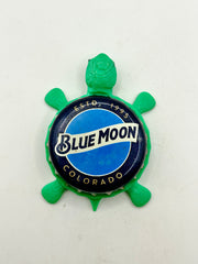 Blue Moon (Est 1995 Colorado - Rare) - Bottle Cap Magnet Turtle Shell Shocked Art