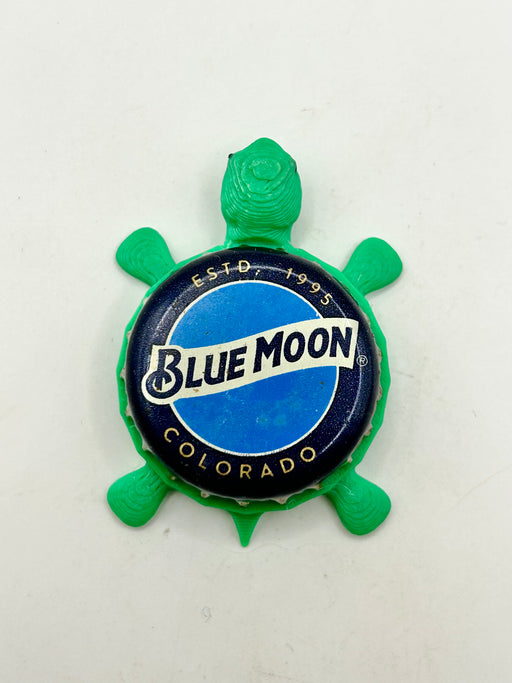Blue Moon (Est 1995 Colorado - Rare) - Bottle Cap Magnet Turtle Shell Shocked Art