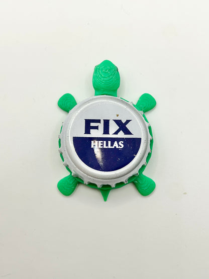 Fix Hellas - Bottle Cap Magnet Turtle Shell Shocked Art