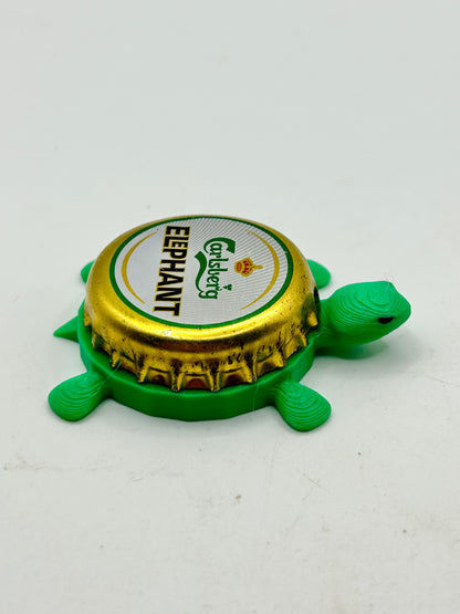 Carlsberg Elephant Pilsner - Bottle Cap Magnet Turtle Shell Shocked Art
