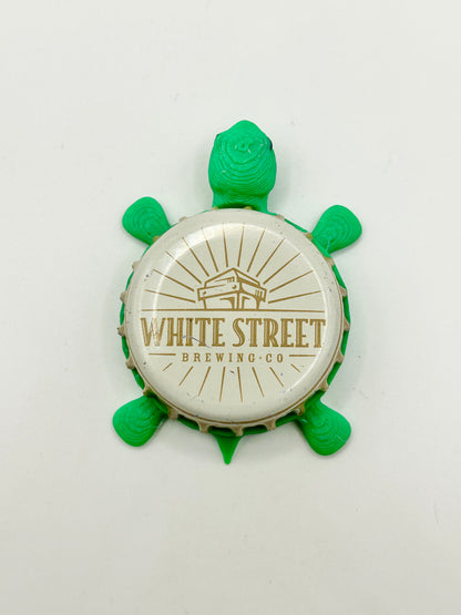 White Street Brewing - Bottle Cap Magnet Turtle Shell Shocked Art
