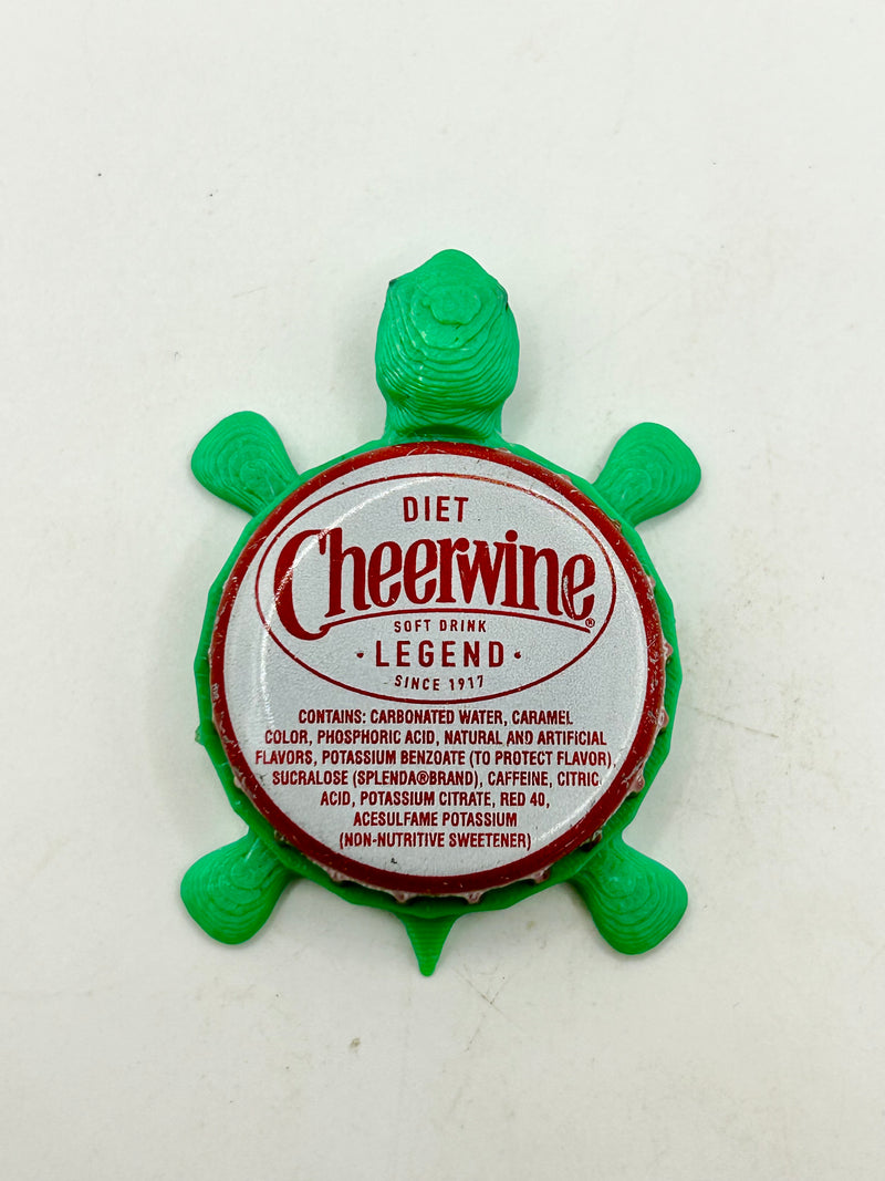 Diet Cheerwine Legends - Bottle Cap Magnet Turtle (Copy) Shell Shocked Art