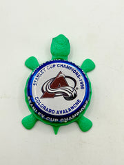 Colorado Avalanche Stanley Cup Champions (1996) - Bottle Cap Magnet Turtle Shell Shocked Art